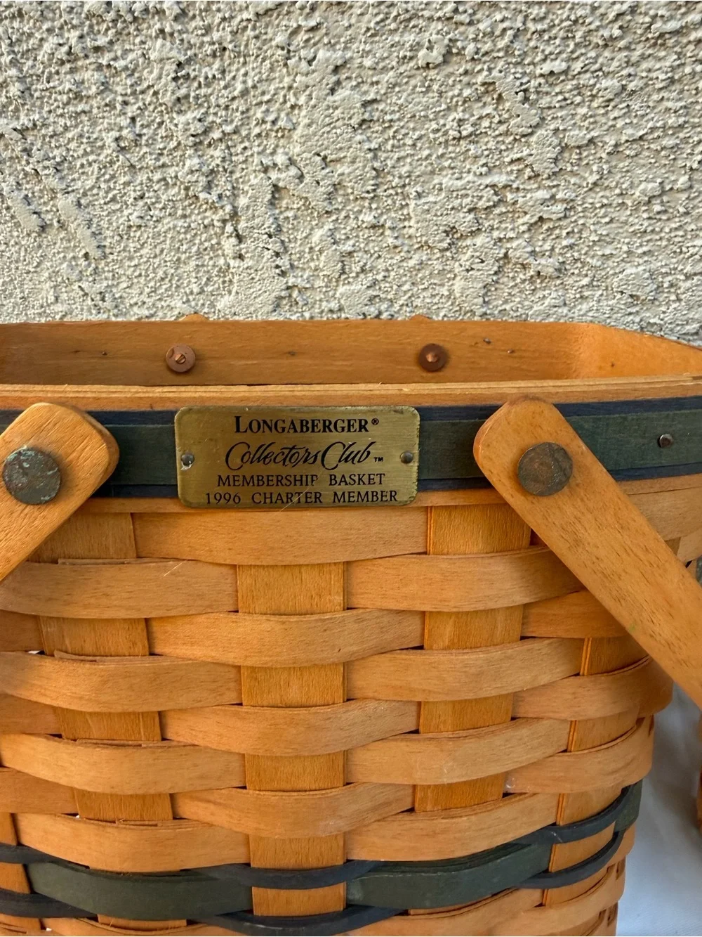Longaberger Collectors Club Membership Basket 1996 Charter Member & Glad Tidings